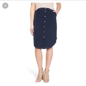 Blue Button-Down Madewell Skirt